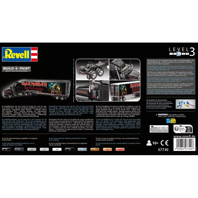 Revell 07740 Tour Truck “Iron Maiden”, maqueta 1:32, nivel 3, 102 piezas