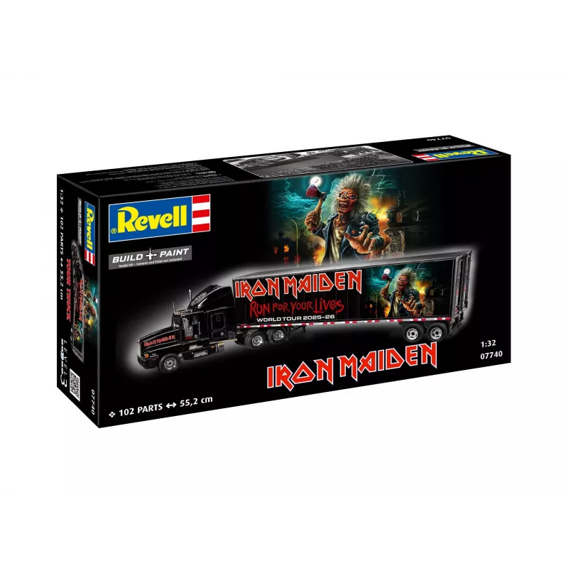 Revell 07740 Tour Truck “Iron Maiden”, maqueta 1:32, nivel 3, 102 piezas