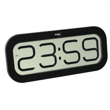 Reloj de pared radiocontrolado TFA Dostmann 60.4514.01 negro