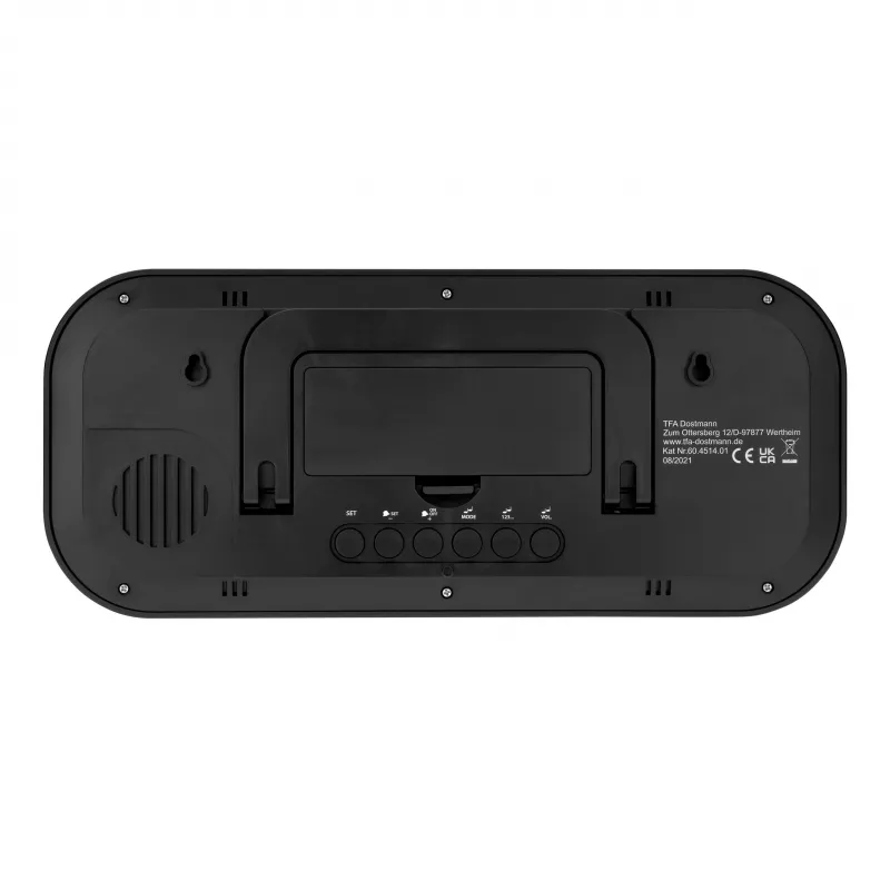 Reloj de pared radiocontrolado TFA Dostmann 60.4514.01 negro