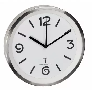TFA Dostmann 60.3535.02 Reloj de pared radiocontrolado redondo plata - blanco