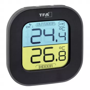 TFA Dostmann Termohigrómetro digital cuadrado 1,5V 61x24x61mm negro 30.3068.01