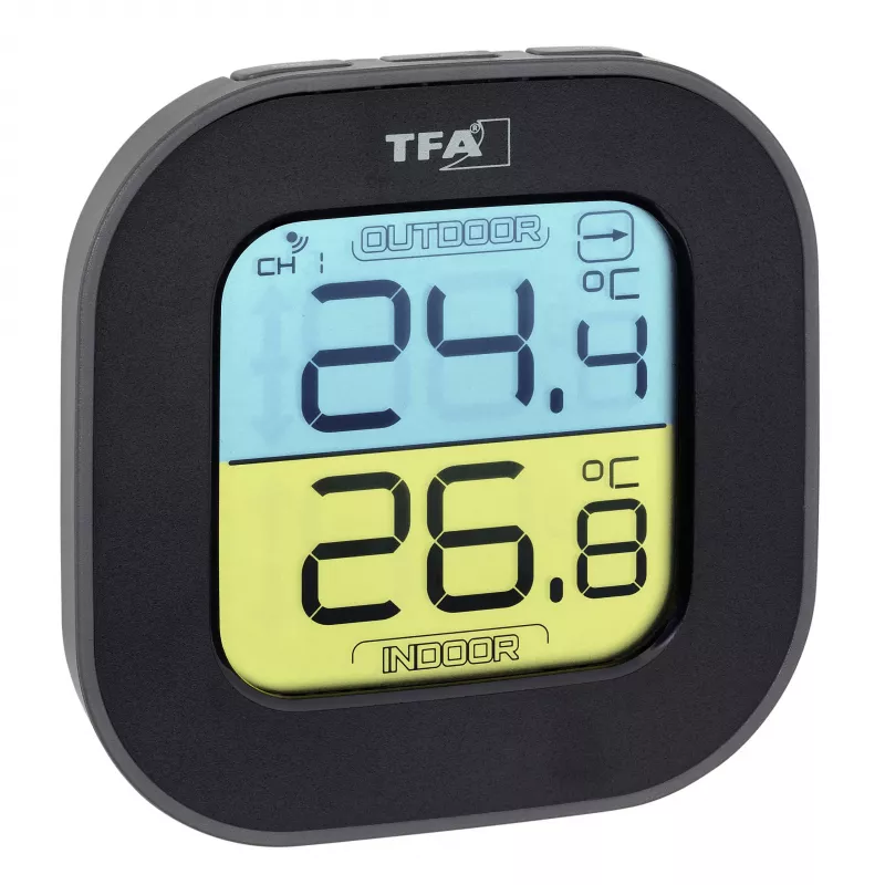 TFA Dostmann Termohigrómetro digital cuadrado 1,5V 61x24x61mm negro 30.3068.01