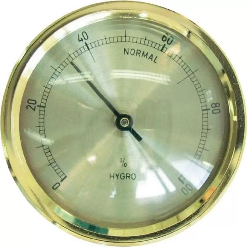 TFA Dostmann 44.1011 Higrómetro de empotrar, analógico, 0-100% RH, embellecedor plateado