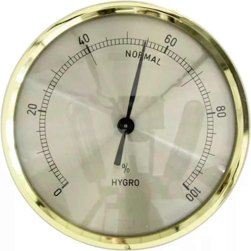 TFA Dostmann 44.1011 Higrómetro de empotrar, analógico, 0-100% RH, embellecedor plateado