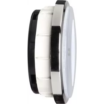 TFA Dostmann 60.3543.02 Reloj de empotrar radiocontrolado, marco cromado brillante, esfera de 90 mm
