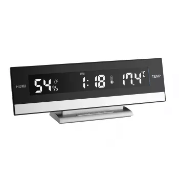 TFA Dostmann 60.2011 Despertador de cuarzo negro, plata