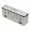 TFA Dostmann 60.2032.54 Despertador de cuarzo plateado con doble alarma