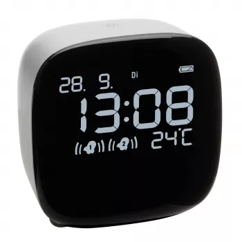 TFA Dostmann 60.2034.02 Despertador de cuarzo blanco con 2 alarmas