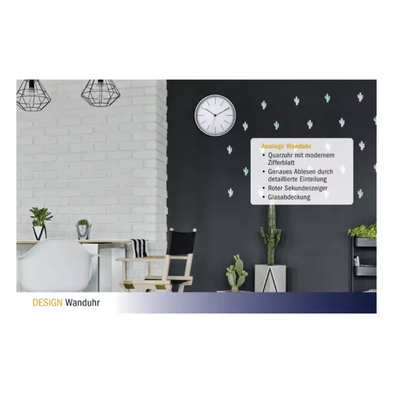 TFA Dostmann 60.3049.02 Reloj de pared de cuarzo redondo blanco