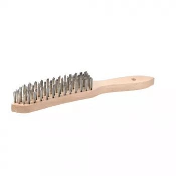 kwb 919950 Cepillo de alambre de mano con cerdas de acero de 4 filas, 255 mm