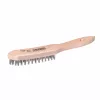 kwb 919950 Cepillo de alambre de mano con cerdas de acero de 4 filas, 255 mm