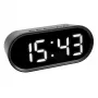 TFA Dostmann Despertador digital con dígitos LED luminosos, ovalado, negro, 0-50 °C, °F/°C (60.2025.01)
