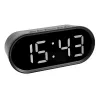 TFA Dostmann Despertador digital con dígitos LED luminosos, ovalado, negro, 0-50 °C, °F/°C (60.2025.01)