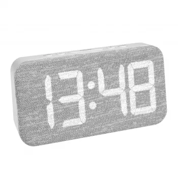 TFA Dostmann 60.2042.02 Despertador de cuarzo blanco, gris con 3 alarmas y pantalla grande