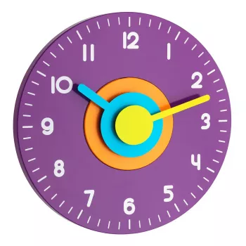 TFA Dostmann 60.3015.11 Reloj de pared de diseño, lila, cuarzo silencioso, 25 cm