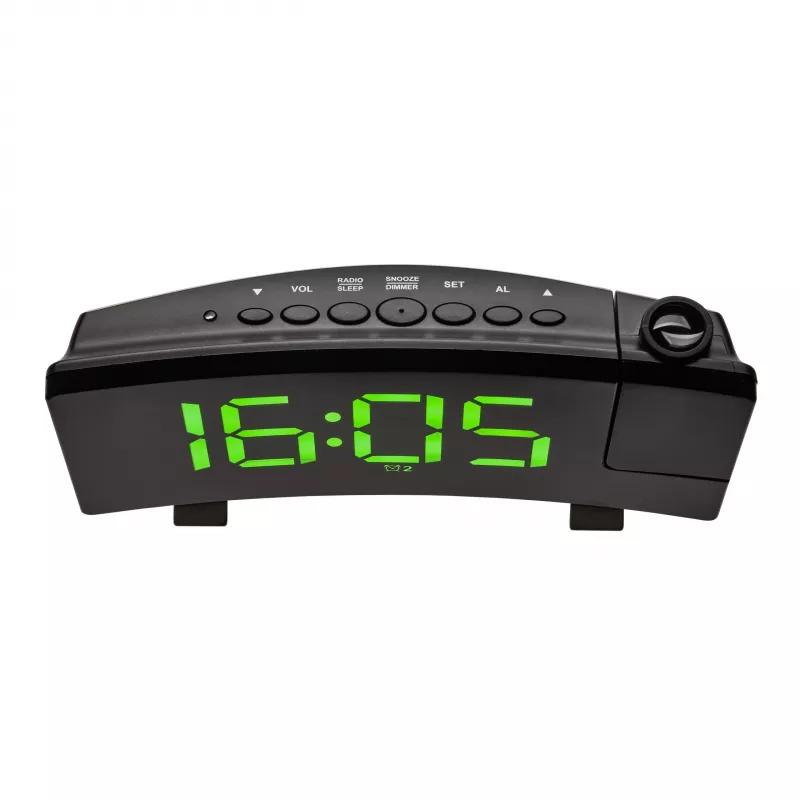TFA Dostmann Despertador radiocontrolado con proyección y función de carga USB - Despertador digital - Rectangular - Negro - Plástico - Hora - LED (60.5015.04)