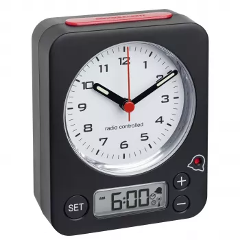 TFA Dostmann Combo Despertador mecánico negro-rojo (60.1511.01)