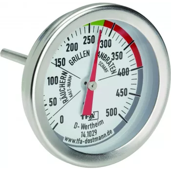 TFA Dostmann 14.1029 Termómetro analógico de acero inoxidable para frigorífico y congelador, esfera analógica, -30 a +30 °C, 52 mm de diámetro