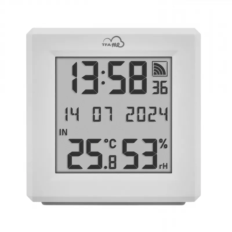 TFA Dostmann TFA.me Set de inicio con gateway Wi-Fi y 2 termo-higrómetros inalámbricos KLIMA@HOME, negro/blanco 35.8109.02