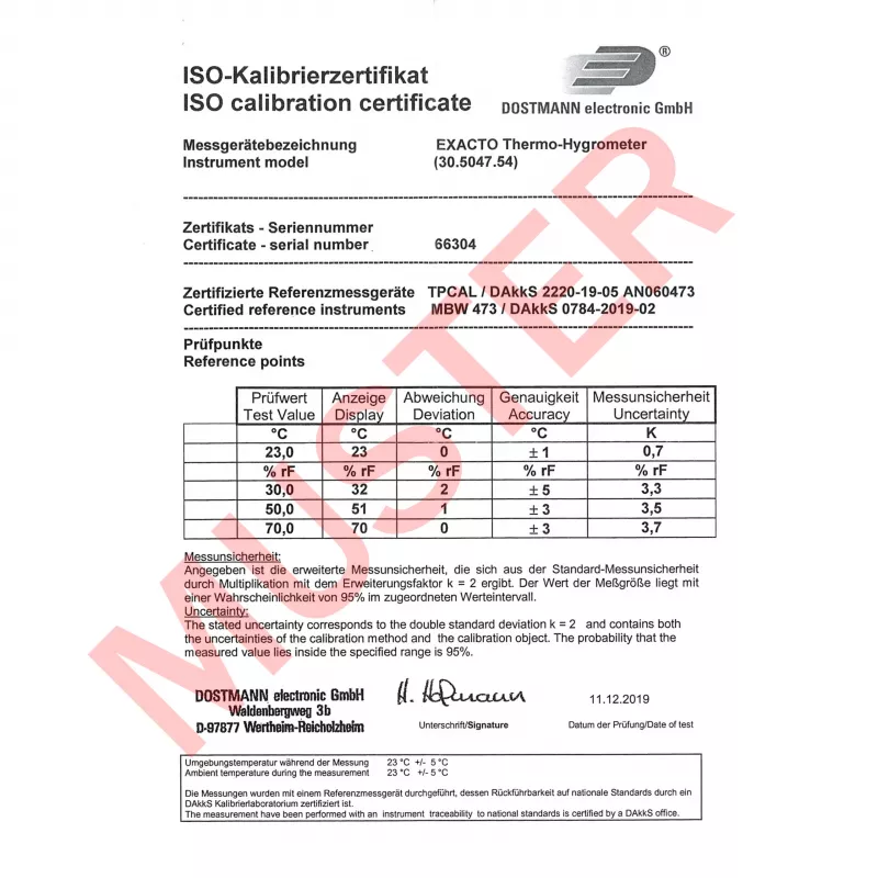 TFA Dostmann EXACTO Termo-higrómetro digital plateado 30.5047.54.K