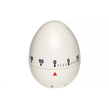TFA DOSTMANN Temporizador de cocina para huevos, mecánico, blanco, 60 minutos, alarma de campana, 60 x 74 mm 38.1002