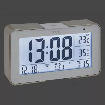 TFA Dostmann 60.2540.53 Despertador radiocontrolado oro/blanco