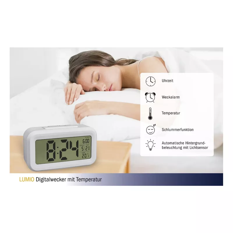 TFA Dostmann 60.2018.02 Despertador digital blanco