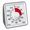 TFA DOSTMANN VISUAL Temporizador blanco analógico cuenta atrás mecánica de 60 minutos con funcionamiento silencioso y alarma acústica (38.2043.10)