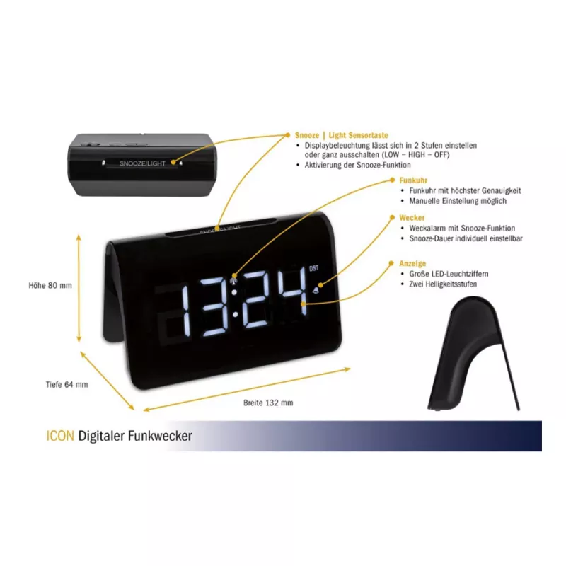 TFA Dostmann 60.2543.02 Despertador digital, negro