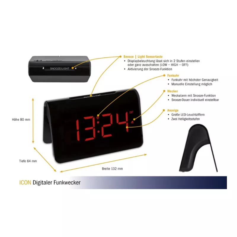 TFA Dostmann 60.2543.05 Despertador digital negro
