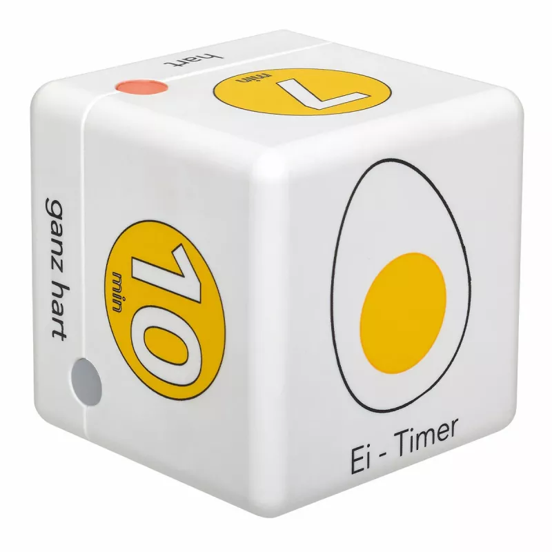 TFA Dostmann Cube Timer Temporizador digital para huevos, blanco/amarillo (38.2041.07)