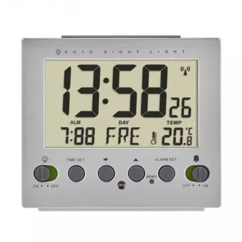 TFA Dostmann 60.2561.55 despertador radiocontrolado plata