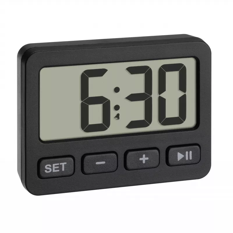TFA Dostmann 60.2036.01 Despertador de cuarzo negro