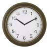 TFA Dostmann 60.3066.53 Reloj de pared exterior de metal - cuarzo, latón, resistente a las salpicaduras, 387 mm, pantalla grande