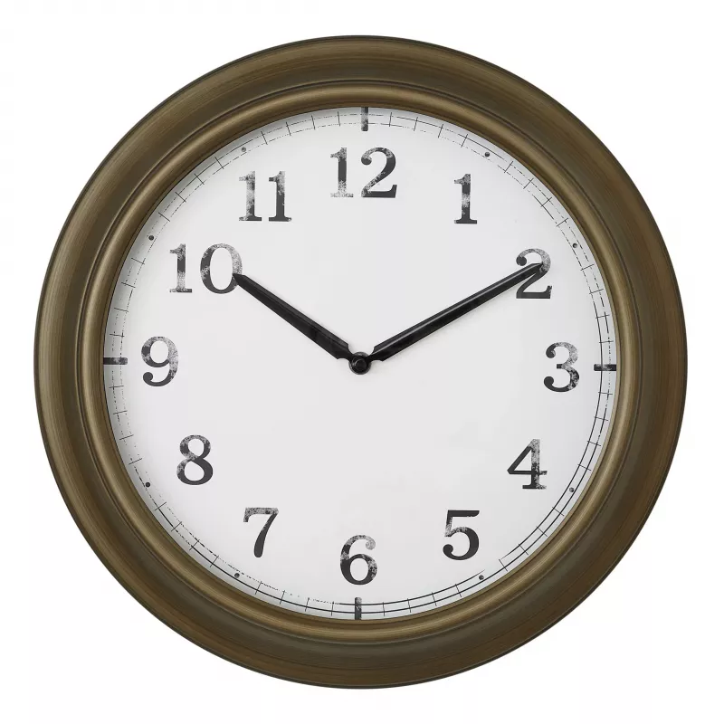 TFA Dostmann 60.3066.53 Reloj de pared exterior de metal - cuarzo, latón, resistente a las salpicaduras, 387 mm, pantalla grande