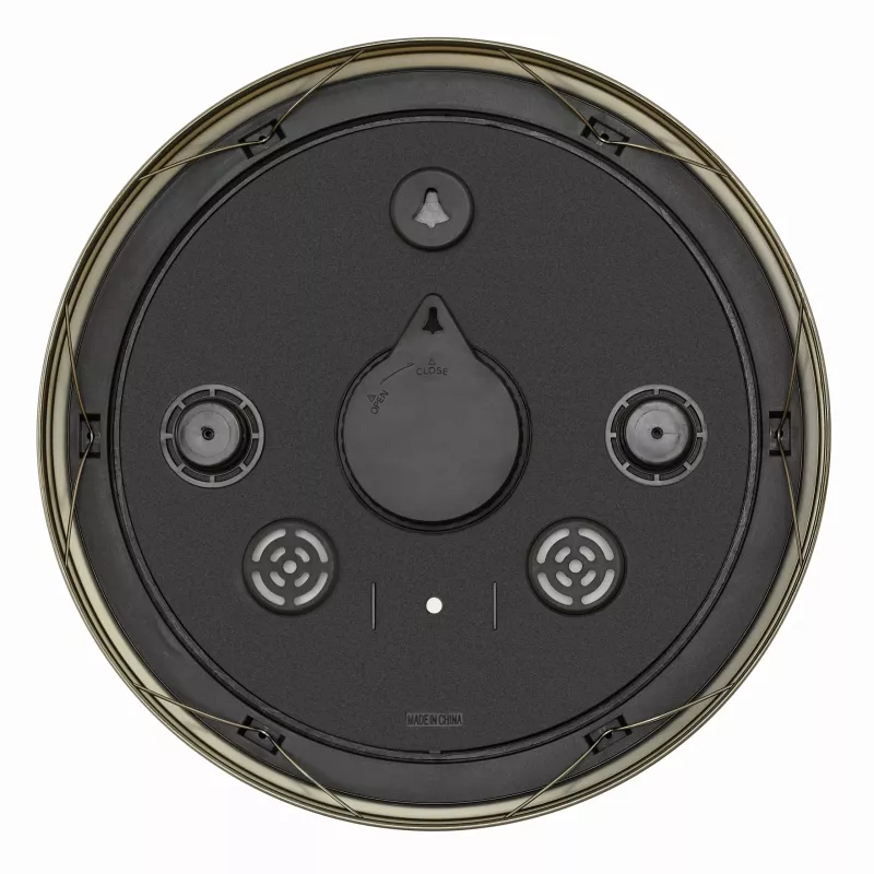 TFA Dostmann 60.3066.53 Reloj de pared exterior de metal - cuarzo, latón, resistente a las salpicaduras, 387 mm, pantalla grande