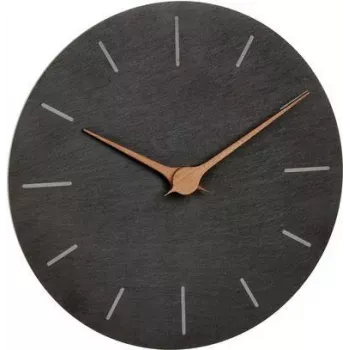 TFA Dostmann 60.3068.10 Reloj de pared de cuarzo 25 cm pizarra, movimiento silencioso