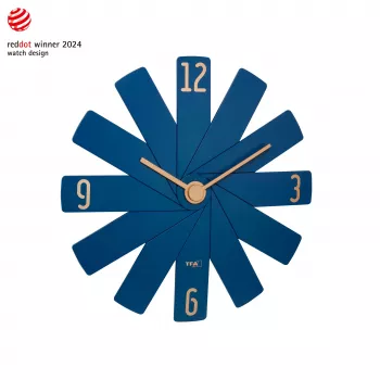 TFA Dostmann 60.3020.06 Reloj de pared azul medianoche con segundero silencioso 400 mm