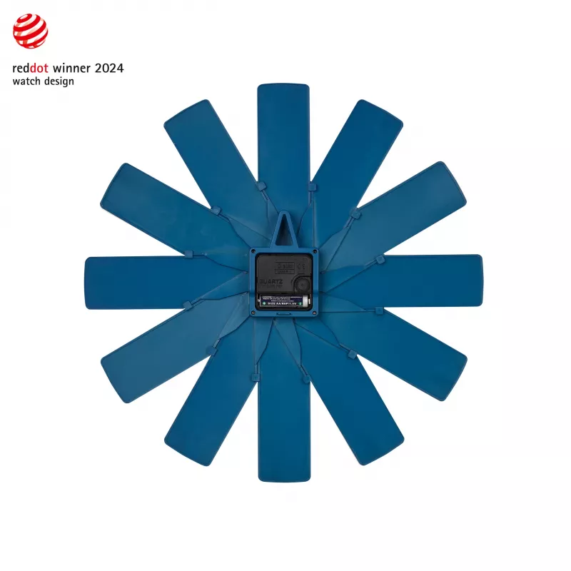 TFA Dostmann 60.3020.06 Reloj de pared azul medianoche con segundero silencioso 400 mm
