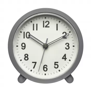 TFA Dostmann 60.1043.10 Despertador de cuarzo gris con movimiento silencioso y alarma crescendo