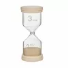 TFA Dostmann 18.6012.30 Reloj de arena para sauna, 15 minutos, marco de madera natural, arena blanca, montaje en pared, giro 360°