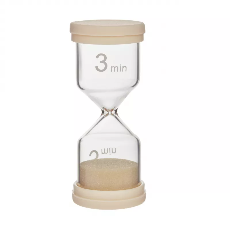 TFA Dostmann 18.6012.30 Reloj de arena para sauna, 15 minutos, marco de madera natural, arena blanca, montaje en pared, giro 360°