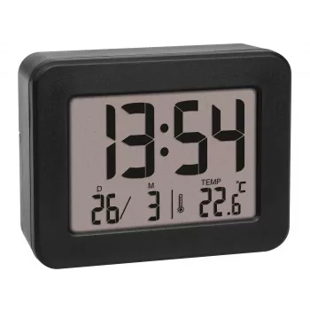 TFA 60.2044.01 Despertador de cuarzo negro