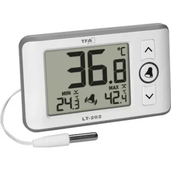 TFA Dostmann LT 202 Termómetro digital profesional con sensor de cable, blanco 30.1052.02