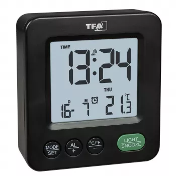 Despertador radiocontrolado TFA Dostmann 60.2567.01 negro