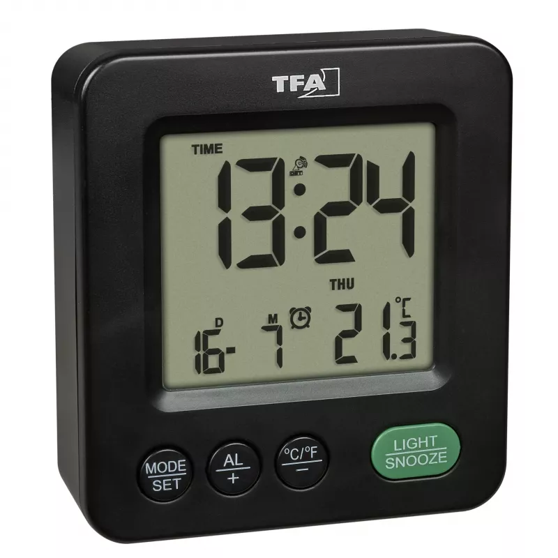 Despertador radiocontrolado TFA Dostmann 60.2567.01 negro