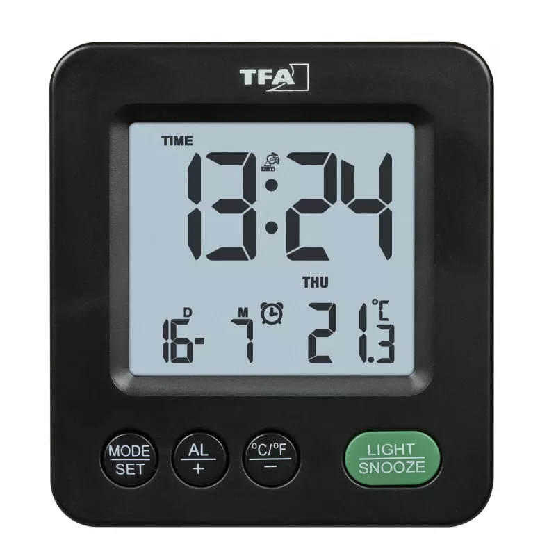 Despertador radiocontrolado TFA Dostmann 60.2567.01 negro