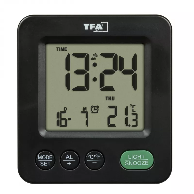 Despertador radiocontrolado TFA Dostmann 60.2567.01 negro