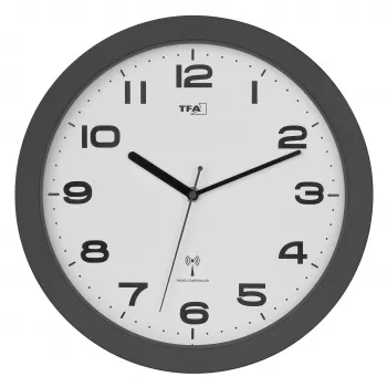 Reloj de pared inalámbrico TFA Dostmann 60.3554.10 320 mm antracita con segundero continuo